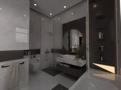 Modern Luxury Bathroom Concept Scene 3D model