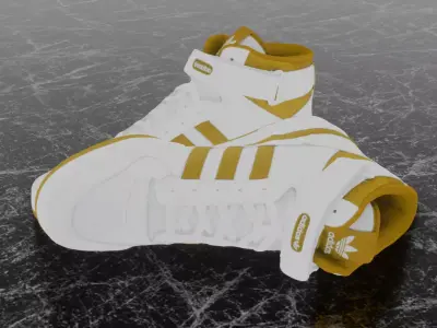 ADIDAS FORUM MID - YELLOW 3D SHOES Low-poly 3D model