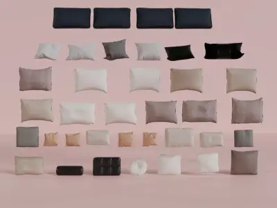 Cushion Pack  30 more Realistic Sofa e Chair Pillows Fabric 3D model