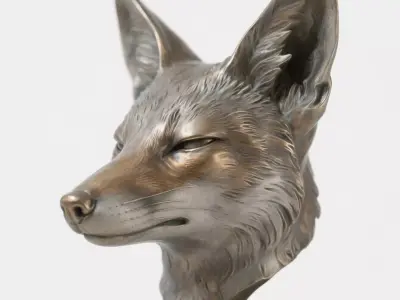 Fox head sculpture 3D print model