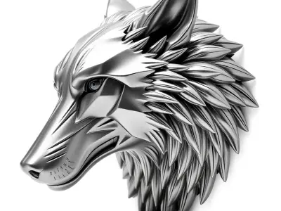 Silver Wolf Head model pack Low-poly 3D model purchase