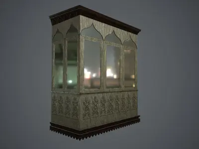 Soviet closed balcony for home - 2 Low-poly 3D model Low-poly 3D model