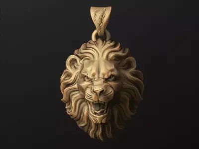 Lion Pendant 3D print model
