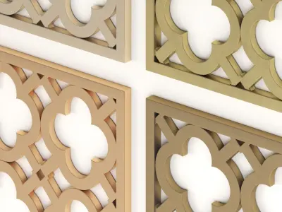 Arabic Islamic pattern decorative gold plaster 3D model