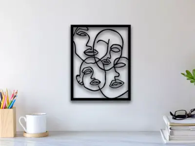 Abstract Face Wall Art 3D print model