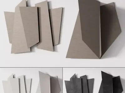 342 decorative wall art 19 minimal classic metal artwork 02 3D model