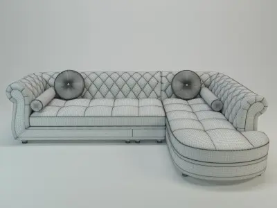 Luxury L-Shape module sofa 3D model