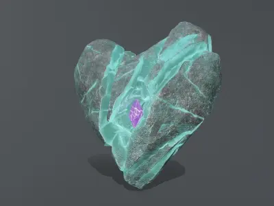 Broken Heart Low-poly 3D model