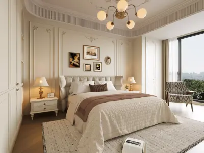 French Retro Style 3D Model 3D model