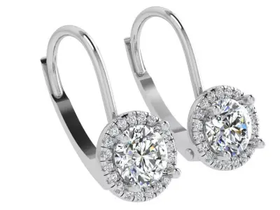 Round Halo Earring 4559 3D print model