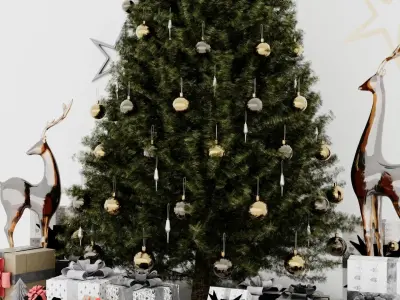 High quality Christmas tree pack 10 3D model