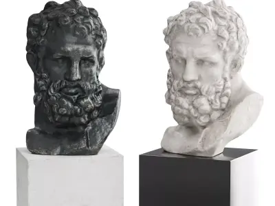 Hercules head bust Low-poly 3D model