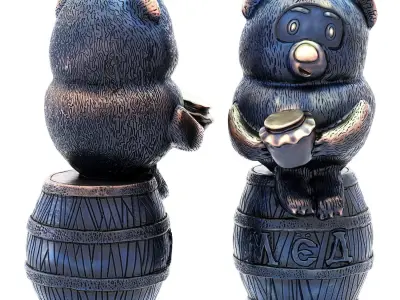 Winnie the Pooh with a pot of honey 3D model