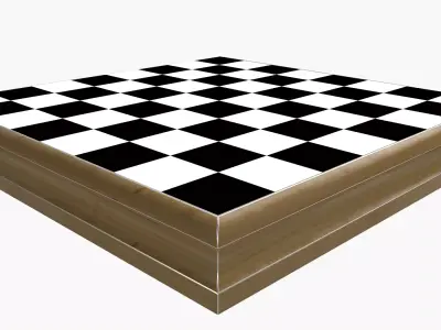 Chess Board Detailed In Silver 3D model