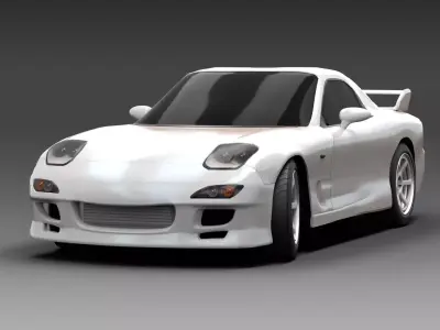 Mazda RX7 FD Turbo 1995 Low-poly 3D model