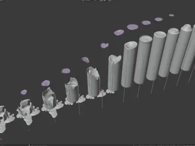 Molten Candle Complete Life Cycle - Burn Stages - Cylindrical B Low-poly 3D model