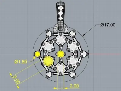 Round Pendant with Brilliants 3D print model