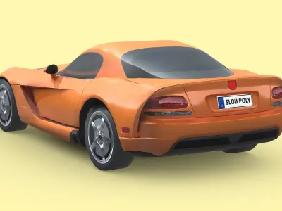 Dodge Viper SRT 2010 Low-poly 3D model