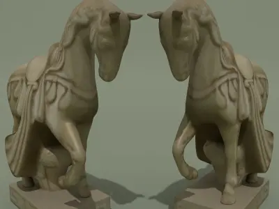 Horse Statuette M 3D model
