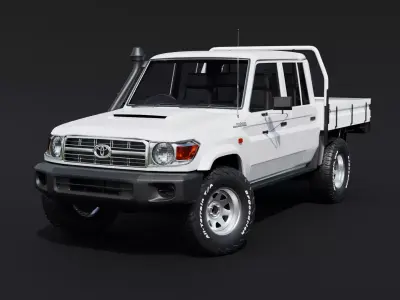 Toyota Landcruiser 79 Series Dual Cab Low-poly 3D model