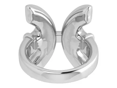 Half Circle Diamond Ring 3811 3D print model