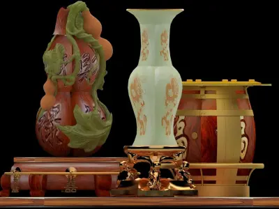 chinese gourd display stand  3D model