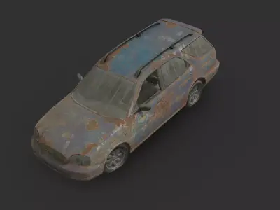 Abandoned Car - Suzuki Baleno Kombi Low-poly 3D model