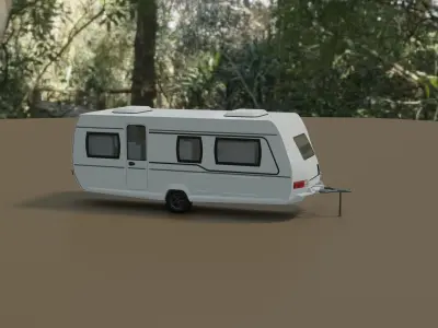 Caravan low poly tail light 3D model