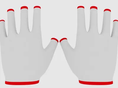 Sport Gloves 3D Models Low-poly 3D model