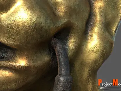  Door Lion Head-Version 001 Low-poly 3D model