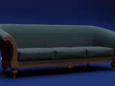 Luxury Classic 3 Seats Sofa 3D model