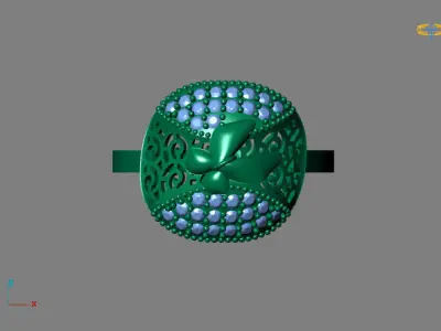 STL 3DM Women Ring Womens Ring Diamonds With Stone Model 3D print model