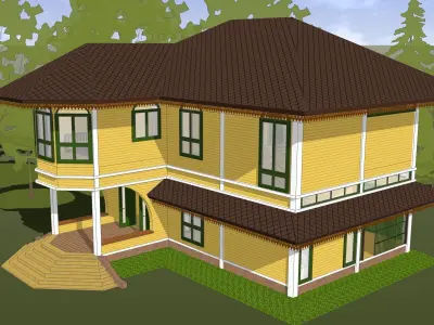 House in Colonial style 3D model