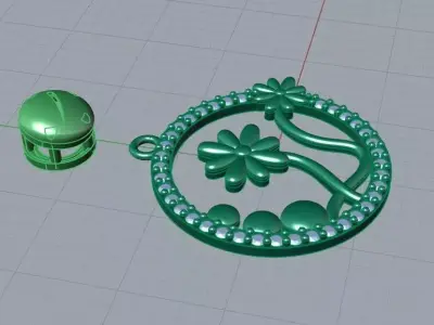 Single flower pendant or necklace 3D print model
