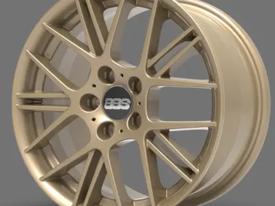 BBS wheel 9801 RT 9x18 with hub cap 3D model