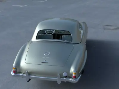 Full w interior Mercedes 190SL Hard Top 3D model
