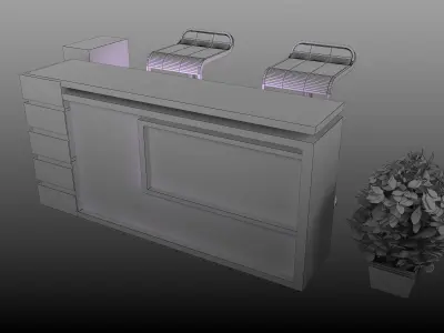 counter reception Booth Exhibition Stand a376a 3D model