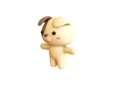 Character005 Chubby Dog Low-poly 3D model