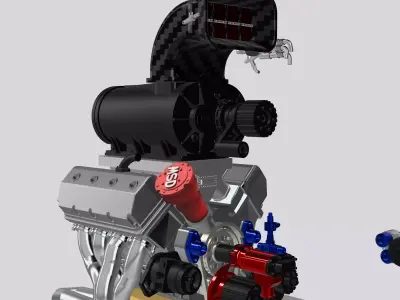 PSI Blown HEMI Outlaw Extreme Motor Complete 3D print model