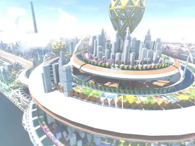 Fusion Torus City Low-poly 3D model
