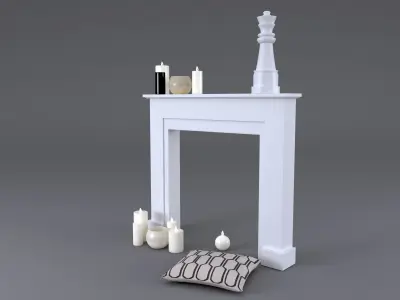 Fireplace Mantel Freeport MAISONS DU MONDE 3D model