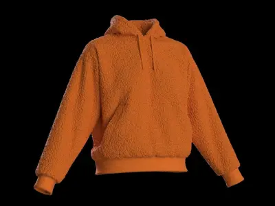 Female plush hoodie 3D model