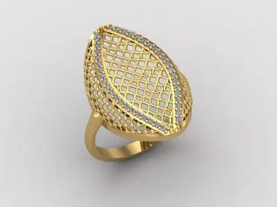 Women Ring With Stone Diamond Ready STL 3DM Models Womens Rings 3D print model get