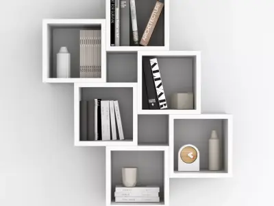 Wall Bookcase 3D model purchase
