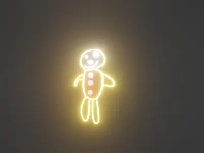 Snowman with lights Free 3D model