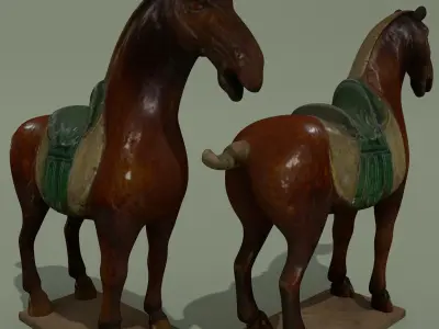 Horse Statuette Y 3D model
