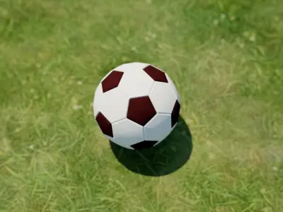 Playing field football soccer Low-poly 3D model