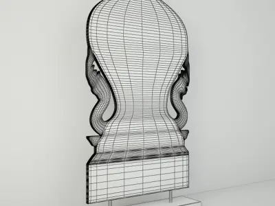 19th Century Thai Wood Carving 6 3D model