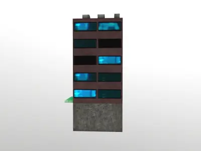 Cyberpunk Building 10  Low-poly 3D model