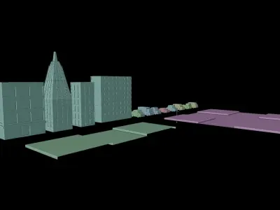 City Assets low poly for games Low-poly 3D model